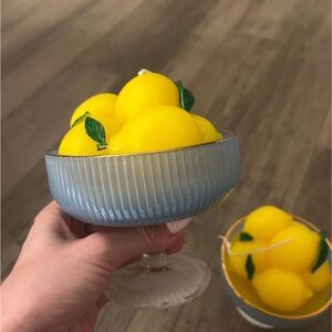 Lemon Candles in Glass Cup (set of 2)